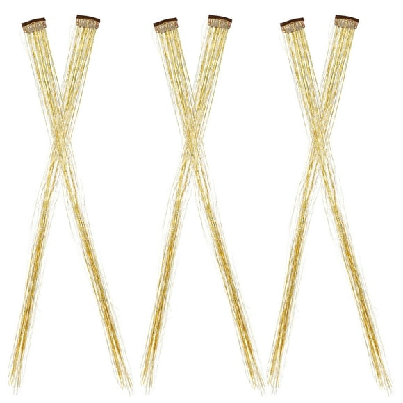 6pcs Tinsel Hair Extensions Kit Tinsel Fairy Hair Tinsel Clip In Glitter Hair Extensions