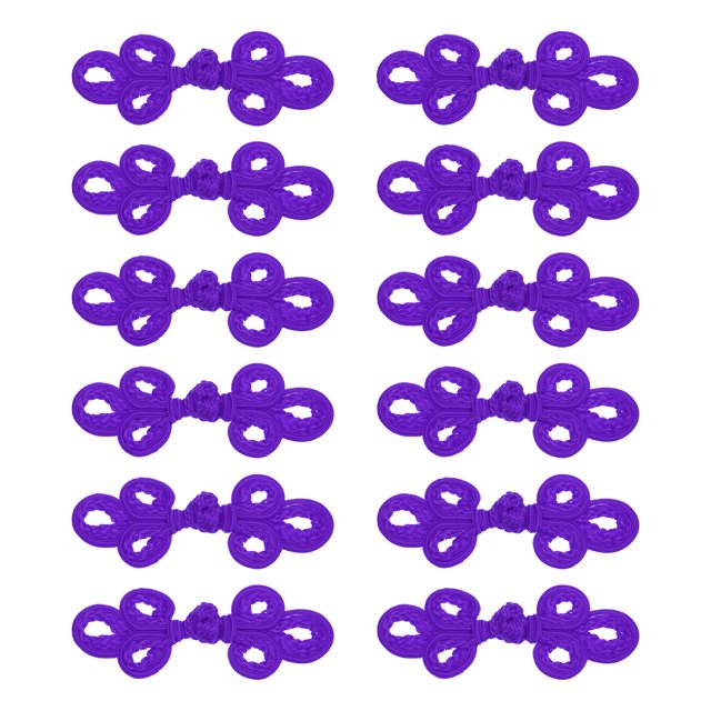 Uxcell 12Pcs Botones de Ranas de Nudos Chinos Púrpura Oscuro Botones de Costura