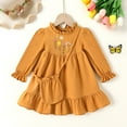 thumbnail image 4 of Younger Tree Toddler Girls Dresses Kid Fall Winter Long Sleeve Crew Neck Dresss Clothes with Bag for 2-3T, 4 of 8
