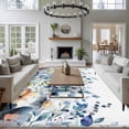 thumbnail image 3 of 5'x7' Area Rugs for Living Room Bedroom, Teal Blue Eucalyptus Washable Rug Carpet Runner Indoor Outdoor, Spring Farmhouse Floral Leaves Non Slip Floor Mats Area Rug for Kitchen, Nursery, 3 of 8