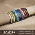 thumbnail image 3 of JeenMata 5.5 Carat April Cubic Zirconia - Marquise Cut Birthstone Tennis Bracelet Eternity Design - White Gold Plating, Female, Adult, 3 of 9