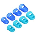 thumbnail image 1 of Uxcell Rubber Finger Tips Silicone Thumb Fingertip Protector Thimble for Guitar Playing Blue, Sky Blue 4 Size 32 Pack, 1 of 6