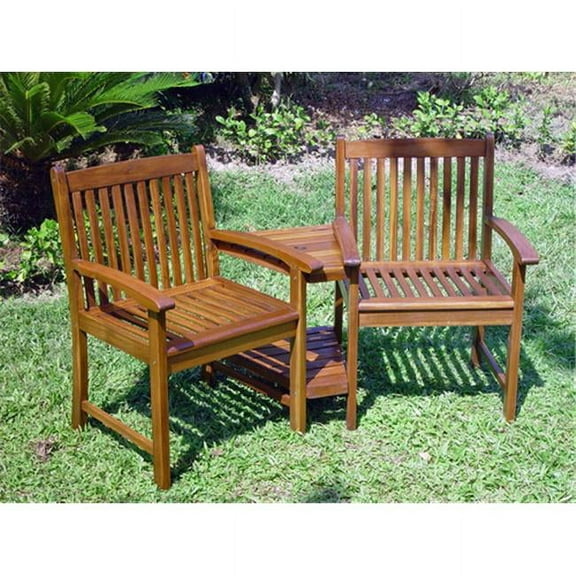 Outdoor Wood Corner Double Chair