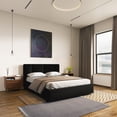 thumbnail image 4 of Omax Decor Venice Upholstered Platform Queen Bed in Black Boucle Fabric, 4 of 10
