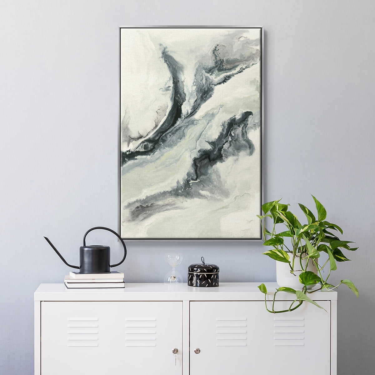 Untitled Framed Premium Gallery Wrapped Canvas - Ready to Hang - 27 x 41 - Silver Floating Frame