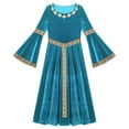 thumbnail image 2 of TiaoBug Robe Longue à Manches Évasées pour Filles Enfants, Robe de Princesse Médiévale, Robes Maxi Renaissance, Robes de Bal, Bleu Pâle 12, 2 of 7