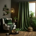 thumbnail image 3 of Lapalife 2 Panels Christmas Velvet Curtains, Rod Pocket Elegant Soft Thermal Insulated Room Darkening Curtain for Classical Living Room Bedroom, 52"x 84", Olive Green, 3 of 7