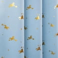 thumbnail image 4 of Aurora Home Golden Enchanted Unicorn Blackout Curtains- Set of 2 Sky Blue - 84, 4 of 5