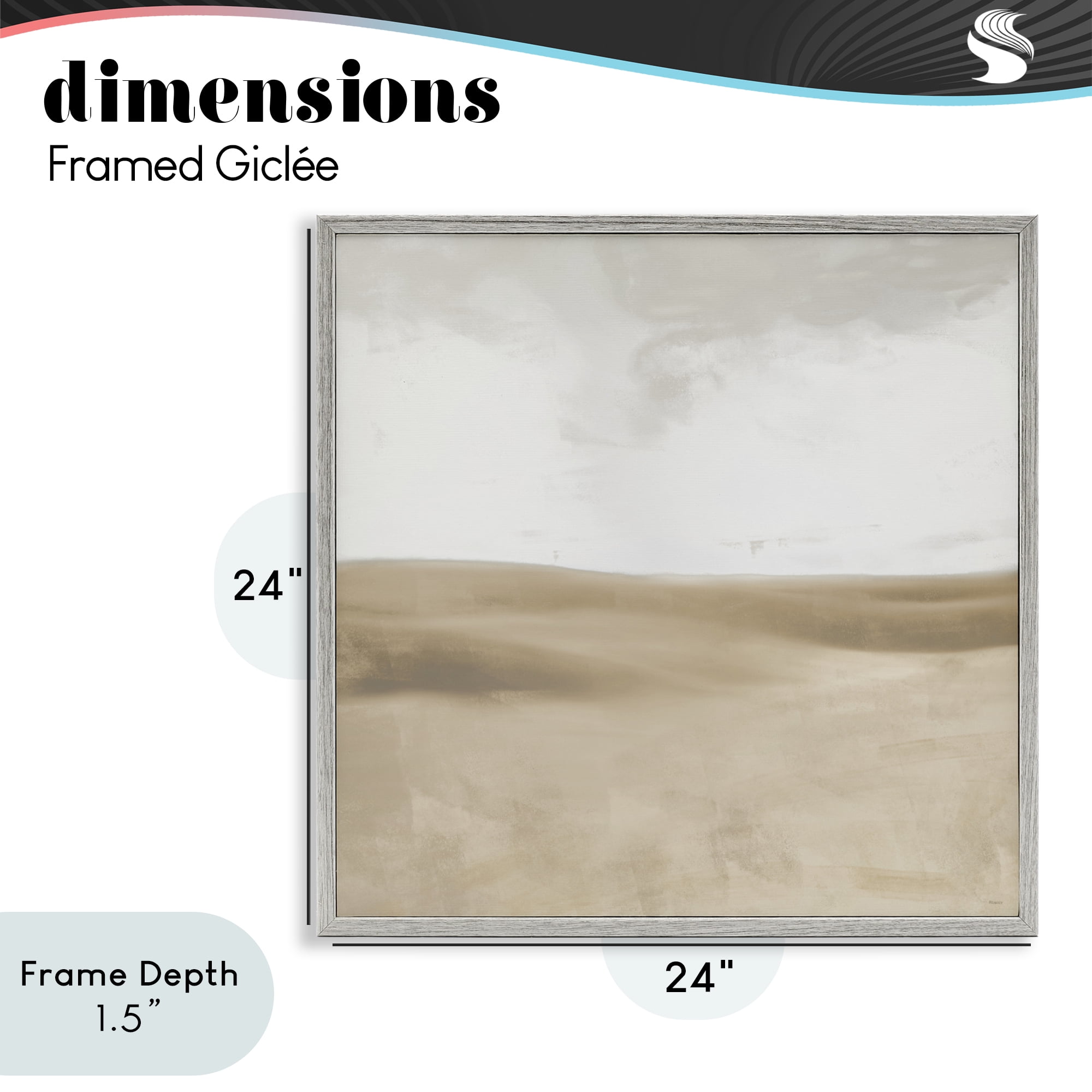 Stupell Industries Smooth Neutral Hills Gray Framed Giclee Art, design by Dan Meneely
