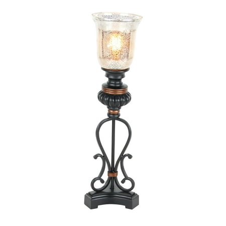 2 Light Uplight Pendant (Decmode Rustic 26 X 8 Inch Vintage Metal And Resin Uplight With Inverted Bell-Shaped Glass Shade,)