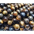 thumbnail image 4 of 8mm Blue/Yellow Tiger Eye Round Beads Genuine Gemstone Natural Jewelry Making, 4 of 5