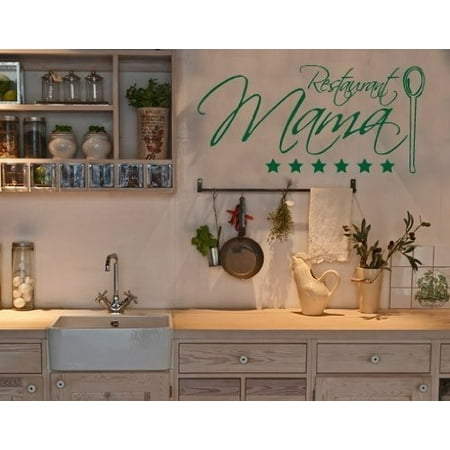 Restaurant Mama Wall Decal Kitchen Sticker Vinyl Art Restaurant Mama Wall Decal Kitchen Sticker Vinyl Art Home Decor Mural Italian Quotes And Sayings 2655 White 24in X 11in