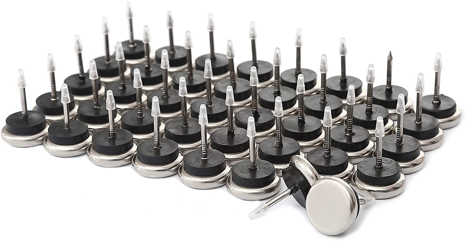 100 HEAVY NICKEL BASE 7/8" NAIL-ON CHAIR GLIDES PROTECT TILE & HARDWOOD FLOOR 
