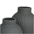 thumbnail image 4 of CosmoLiving by Cosmopolitan 11", 9"H Ribbed Black Ceramic Vase, Set of 2, 4 of 7
