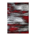 thumbnail image 2 of BizChair Modern Contemporary Area Rug, Red Grey Black (5 Feet X 7 Feet), 2 of 7