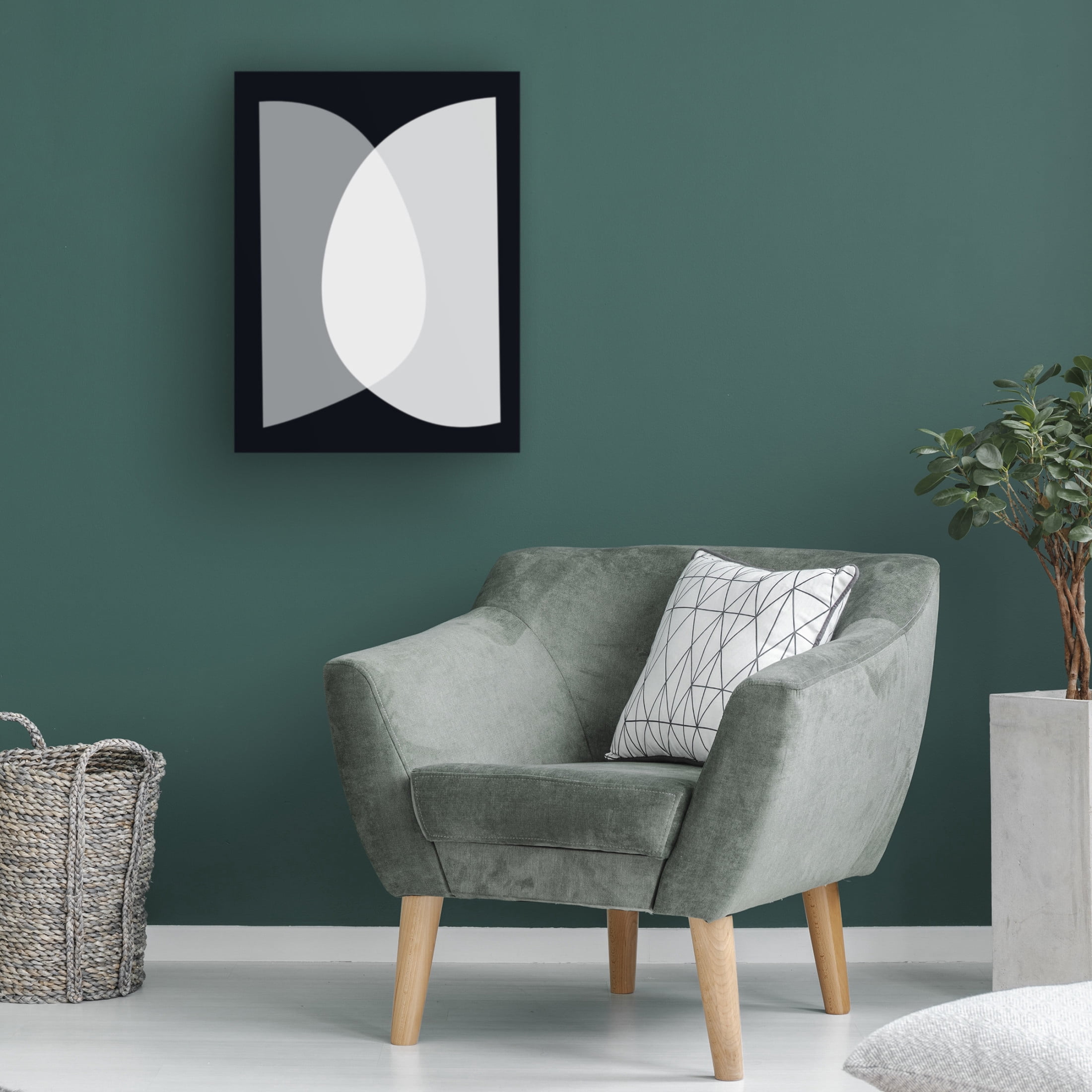 Canvas Wall Art - Tom Quartermaine 'Black and White Mid Century Abstract 2' Wall Art for Living Room, Bedroom, or Office Décor by Trademark Fine Art - 24 x 32 Inches