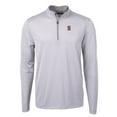 thumbnail image 2 of Men's Cutter & Buck  Gray/White Stanford Cardinal Big & Tall Virtue Eco Pique Micro Stripe Recycled Quarter-Zip Pullover, 2 of 3