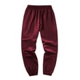thumbnail image 4 of Dwelliawo Mens Hoodie Sweatsuit 2 Piece Solid Color Casual Hoodie Jogging Athletic Pant Set Sweat Fall Winter Suit with Pockets Wine M, 4 of 5