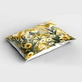 thumbnail image 2 of Ambesonne Floral Eucalyptus Pillow Sham, Botanical Chevron, 36" X 20", Mustard and Laurel Green, 2 of 2