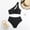 Black, variant on Women's Two Piece Swimsuit Solid Color Sexy One Shoulder Bikini Bathing Suits for Senior Women plus Size Sunflower Bathing Suits for Women Swimsuits for Women with Shorts Underwire Sunflower Swimsuits