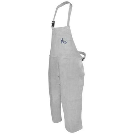 Bob Dale 64-1-68-42 Welding Apron Leather Split Leg Bib Apron 24x42 Pearl Grey, Size 42