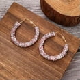 thumbnail image 2 of Rhinestones Crystal Pave Round Circle Hoop Earrings Women Summer Jewelry Gifts, 2 of 8