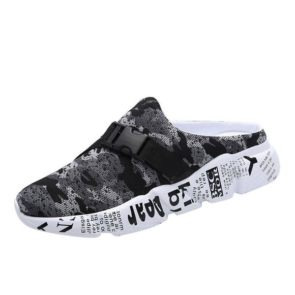 Chaussures pour Hommes Pantoufles à Enfiler Chaussures Décontractées Hommes Maille Camouflage Pantoufles Légères Marche Plage Chaussure Sport Sandales