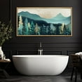 thumbnail image 5 of IDEA4WALL Extra Large Framed Canvas Print Wall Art Elegant Forest and Mountain Panoramic Landscape Artwork Nature Vintage Inspired Pastel Antique Fine Art Decor Relax/Calm for Rooms Decor - 60"x30", 5 of 5