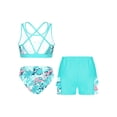 thumbnail image 4 of MSemis Kids Girls Tank Swimwear Set Swim Shorts Briefs Summer Bating Suit Green-3pcs 12, 4 of 5
