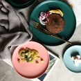 thumbnail image 2 of 1pc Coloured Ceramic Tableware Western Steak Plate Microwave Oven Available Ceramic Food Plate Round Shape (Pink 6 Inches), 2 of 8