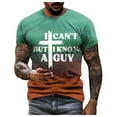 thumbnail image 1 of TSADFHJI Hauts pour Hommes Manches Courtes Hiver Mode Décontractée T-Shirt Imprimé m Vert, 1 of 6