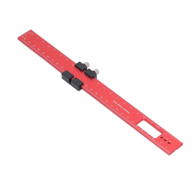 Regla de trazado Bling Bling para carpintería 300 mm Aleación de aluminio rojo y negro