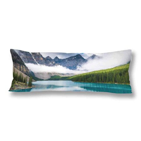 ABPHOTO Mountain Moraine Lake Banff National Park Alberta Canada Body Pillow Covers Case Protector 20x60