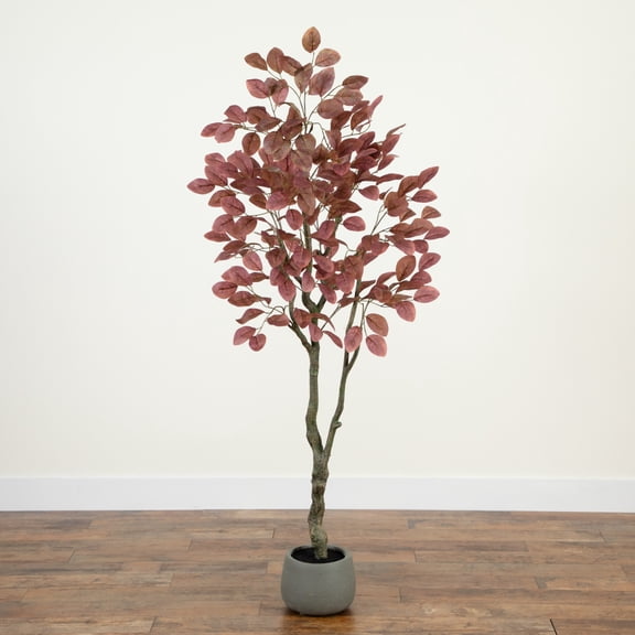 Nearly Natural Dogwood Potted Artificial Tree - 6' - Red