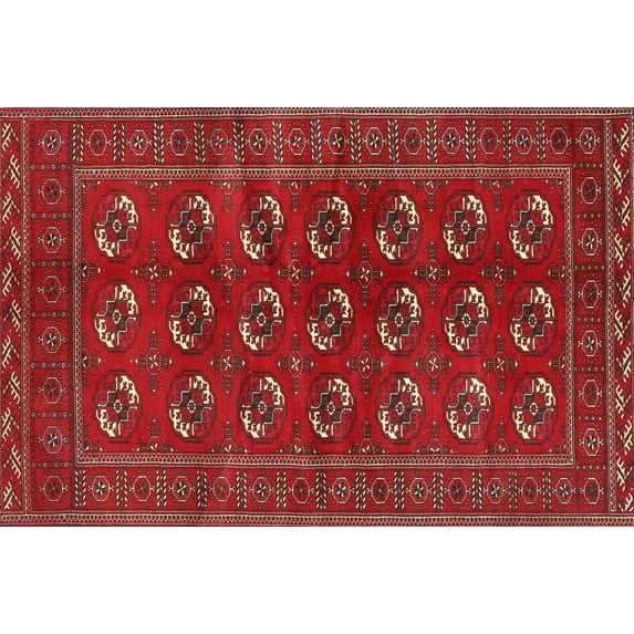 Ahgly Company Indoor Rectangle Traditional Cherry Red Persian Area Rugs, 3' x 5'