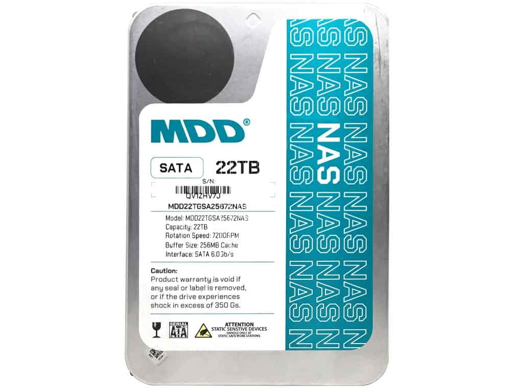 Restored MDD (MDD22TS25672NAS) 22TB 7200RPM 256MB Cache SATA 6.0Gb/s 3.5inch Internal NAS Hard Drive (Refurbished)