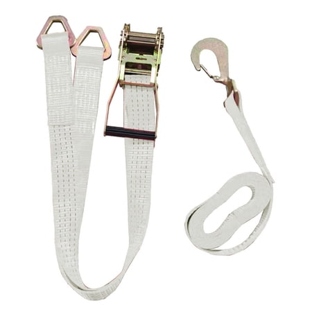 TentandTable 2 x15 Double Yoke Ratchet Strap with Snap Hook White Commercial Strength Tie Down Anchor for Securing Canopy Tents and Cargo 1 Pk