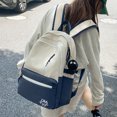 thumbnail image 4 of Bolsas de libros casuales Color de contraste Bolsa de escuela secundaria Moda para adolescentes Niños Niñas Likrtyny Para Estrenar, 4 of 8