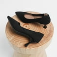 thumbnail image 6 of Miluxas Women's Closed Toe Low Kitten Pumps Comfortable Pointed Toe Work office Heels Shoes for Women Casual Slip On Knitted Kitten Heels Daily Dress Shoes Black 7(39), 6 of 9