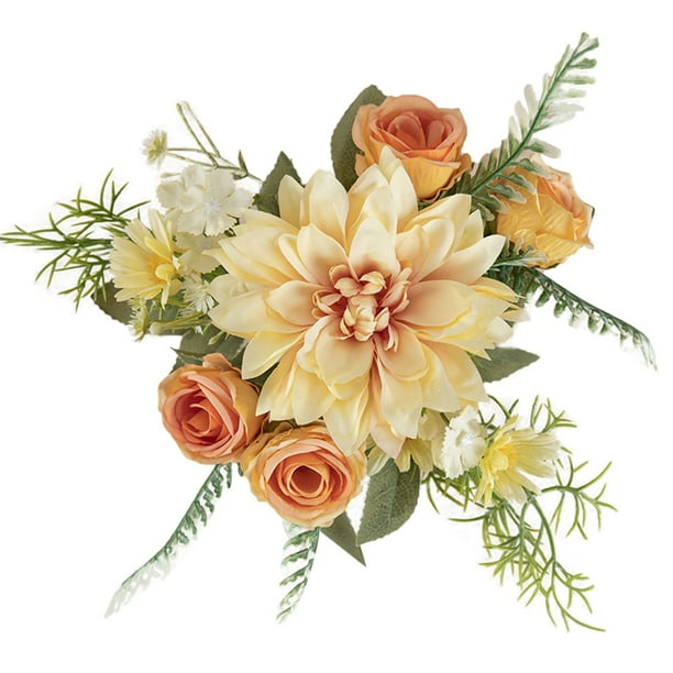 pstuiky Ramo de flores artificiales para decoración del hogar, flores de boda, rosas de pared, flores artificiales