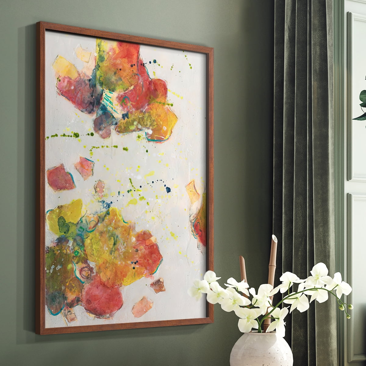 Attracting Love I Framed Print in Brown Solid Wood Framed Print No Nail Hanging