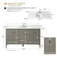 thumbnail image 5 of Vanity Art 60" Bathroom Vanity with Sink, Freestanding Storage Cabinet with Engineered Marble Top, Flip Down Tray, Drawer, and Shelve, 5 of 6