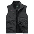 thumbnail image 4 of LEKWK Vest for Men Full Zip Stand Collar Sleeveless Jacket with Multi Zipper Pockets Lightweight Windproof Casual Outdoor Wear for Hiking Golf Fishing Black M, 4 of 6