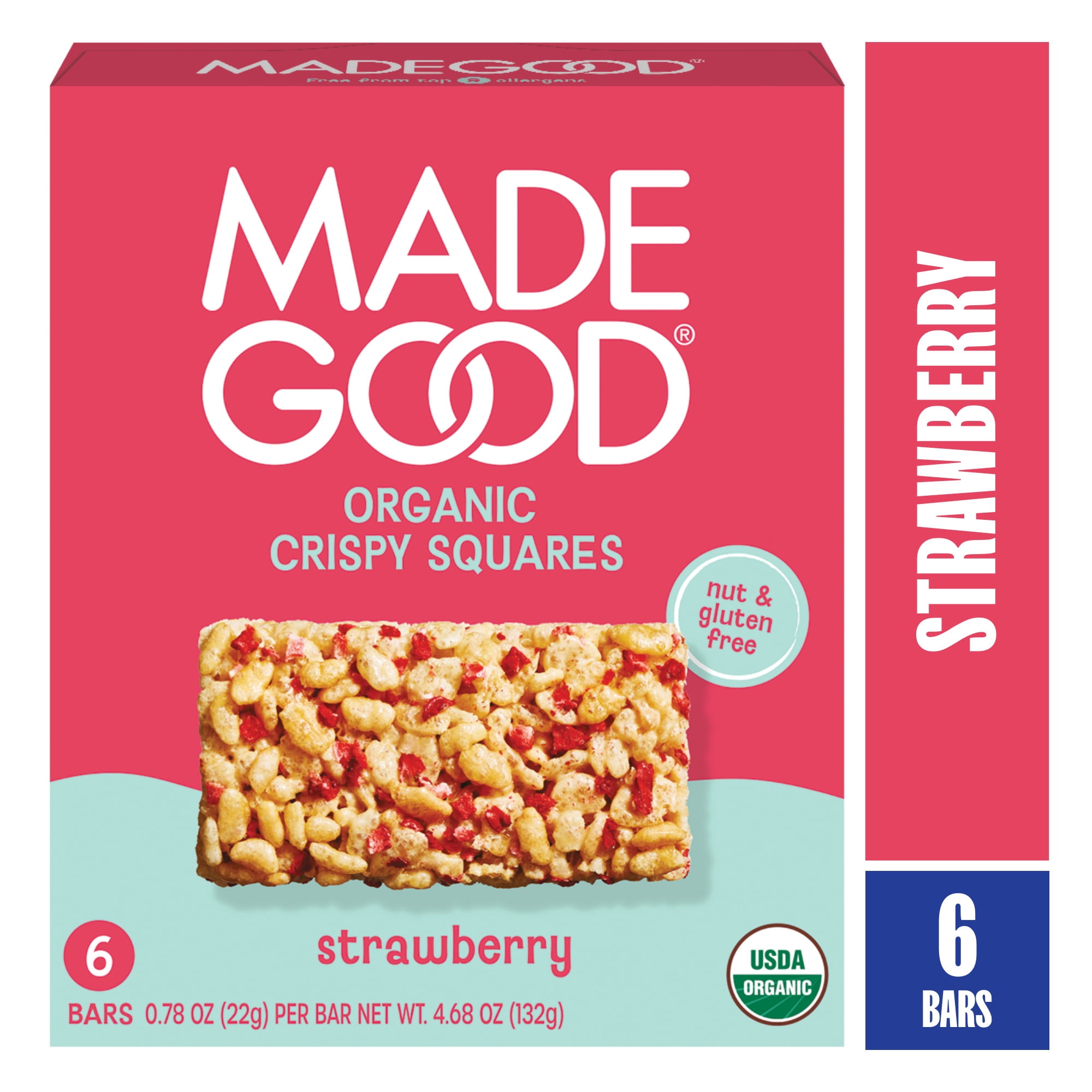 MadeGood Strawberry Crispy Squares 6pk