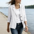thumbnail image 6 of Brnmxoke Lightweight Blazer for Women Summer Dressy Casual Long Sleeve Loose Lapel Collar Button Front Business Workout Blazer Jackets with Pockets White,XL, 6 of 9