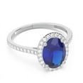 thumbnail image 3 of 2.15 Ct Latest Oval Shape Blue Sapphire Gemstone & Natural Diamond Bridal Ring for Women Solid 18K White Gold Size 3.5 by Diamond-Capitals, 3 of 7