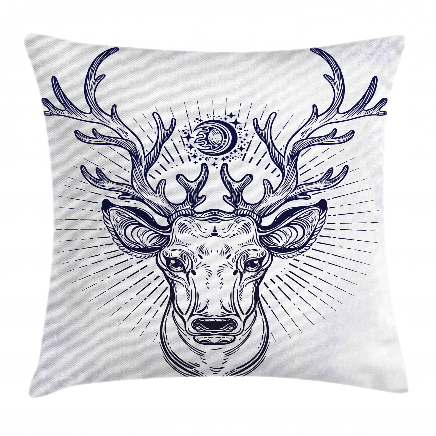 Grey & White Stag Head Chenille 18 Inch Cushion Cover RRP £7 
