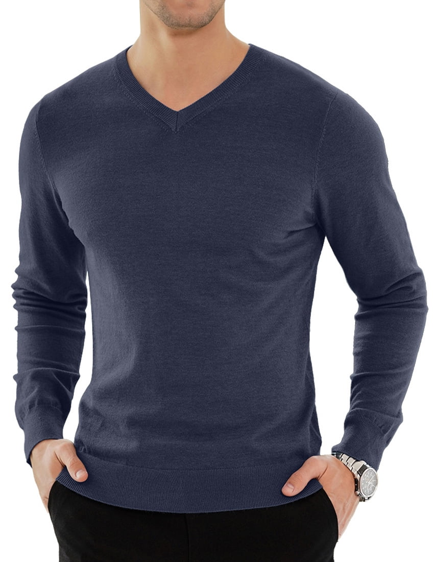 Men Sweatshirts Slim Fit Sweatshirts Winter Warm Outwear Long Sleeve V-Neck Jumpers Solid Tops Blouse A Light Blue,M 