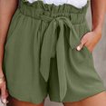 thumbnail image 3 of Frostluinai Comfy Paperbag Shorts For Women Summer Beach Shorts Tie Elastic Shorts Loose Shorts Hot Pants With Pocket For Vacation, 3 of 7