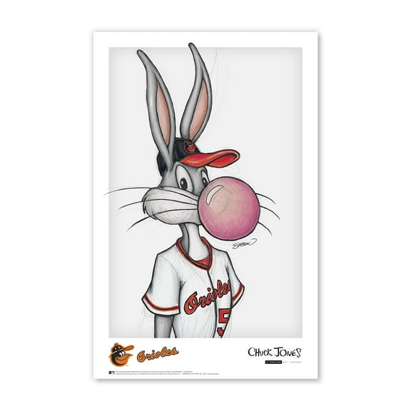 Bugs Bunny Baltimore Orioles 11" x 17" Looney Tunes Poster Print